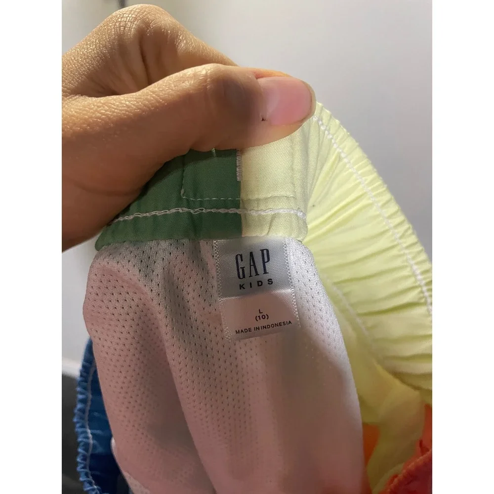 Gap Swim Trunks Kids L (10) Multicolor Colorblock Mesh Lined Board Shorts Surf‎
